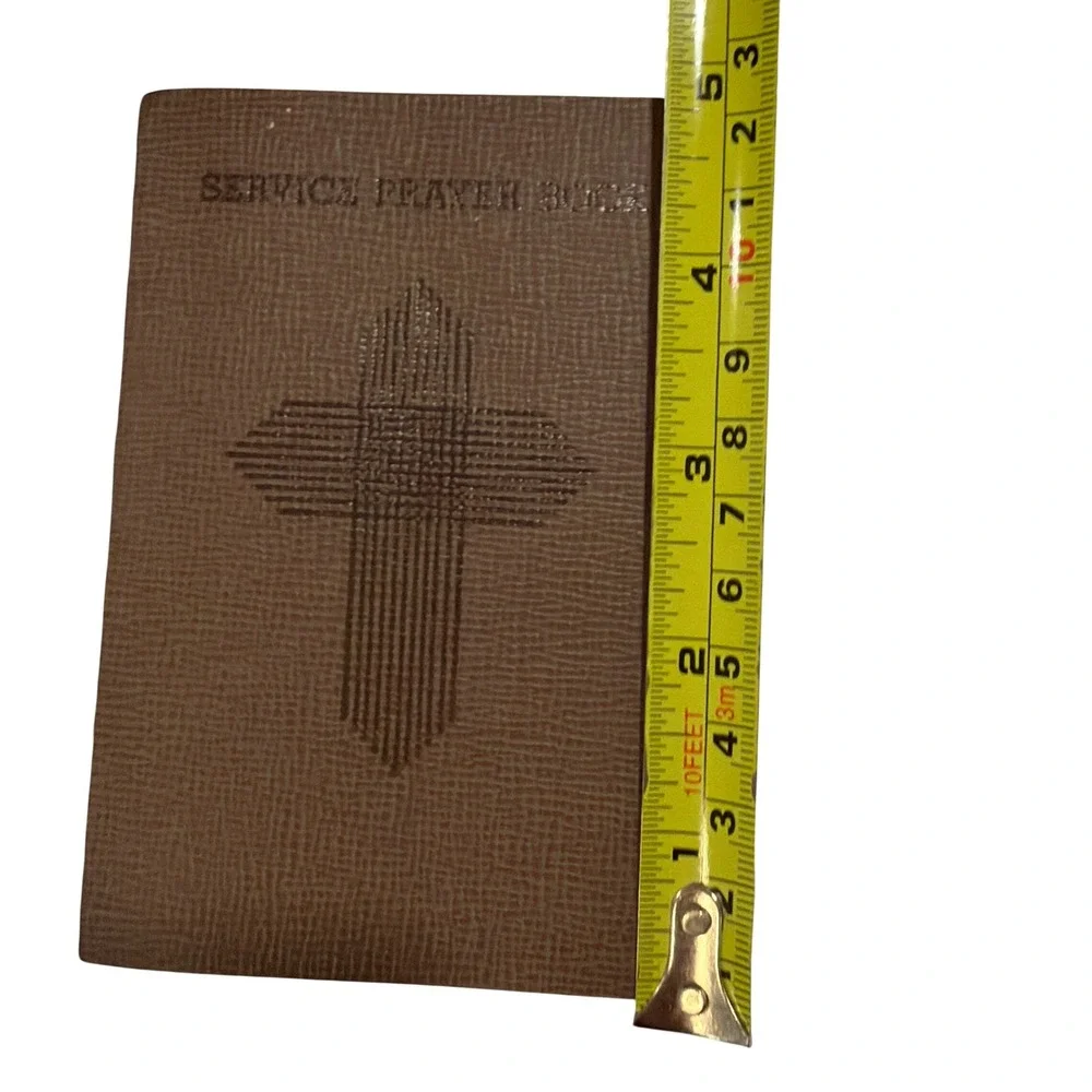World War II Service Prayer‎ Book Christian Religious Brown 1940's Vintage